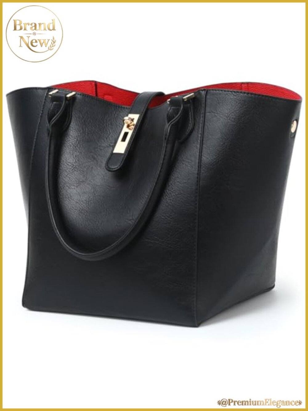 Large Work Tote Bag for Women - PU Leather Shoulder Handbag with Guitar Strap